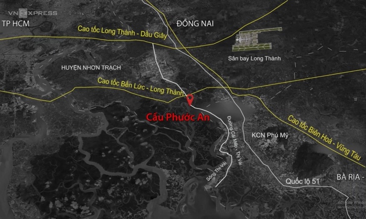Hướng tuyến cầu Phước An. Đồ họa: Thanh Huyền