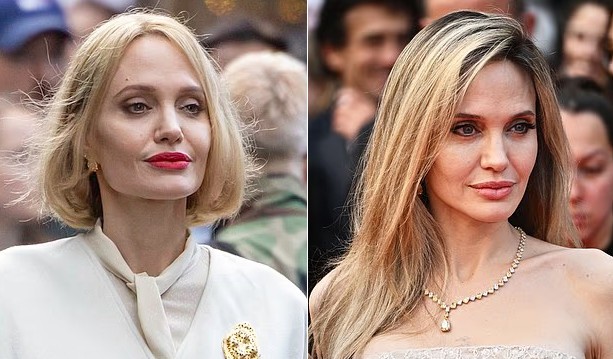 Angelina Jolie đổi từ tóc dài nâu vàng sang kiểu tóc bob bạch kim. Ảnh: Click/ Wire