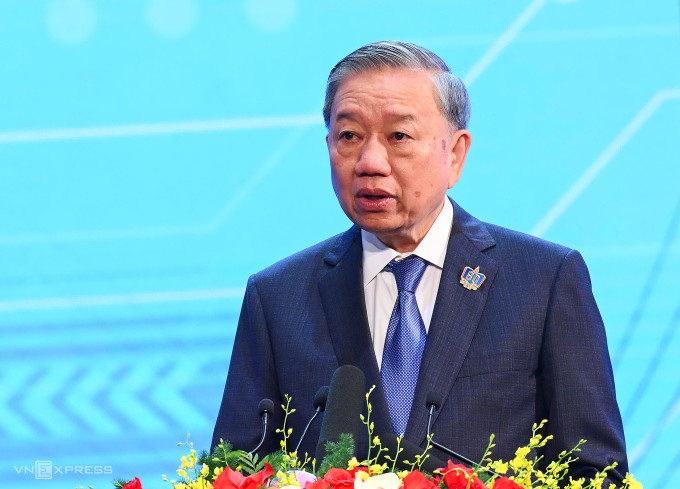 Tổng Bí thư Tô Lâm tại Lễ kỷ niệm 80 năm ngành giáo dục và khai giảng năm học 2025-2026, sáng 5/9. Ảnh: Giang Huy