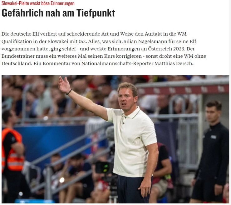 Tờ Kicker nhắc đến khả năng Nagelsmann bị sa thải trước khi World Cup 2026 bắt đầu
