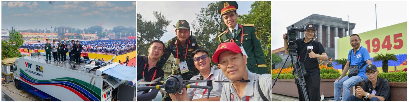 Anh Ngọc cùng một số thành viên ê-kíp tiếp tục tham gia ghi hình tại Quảng trường Ba Đình. Ảnh: NVCC.