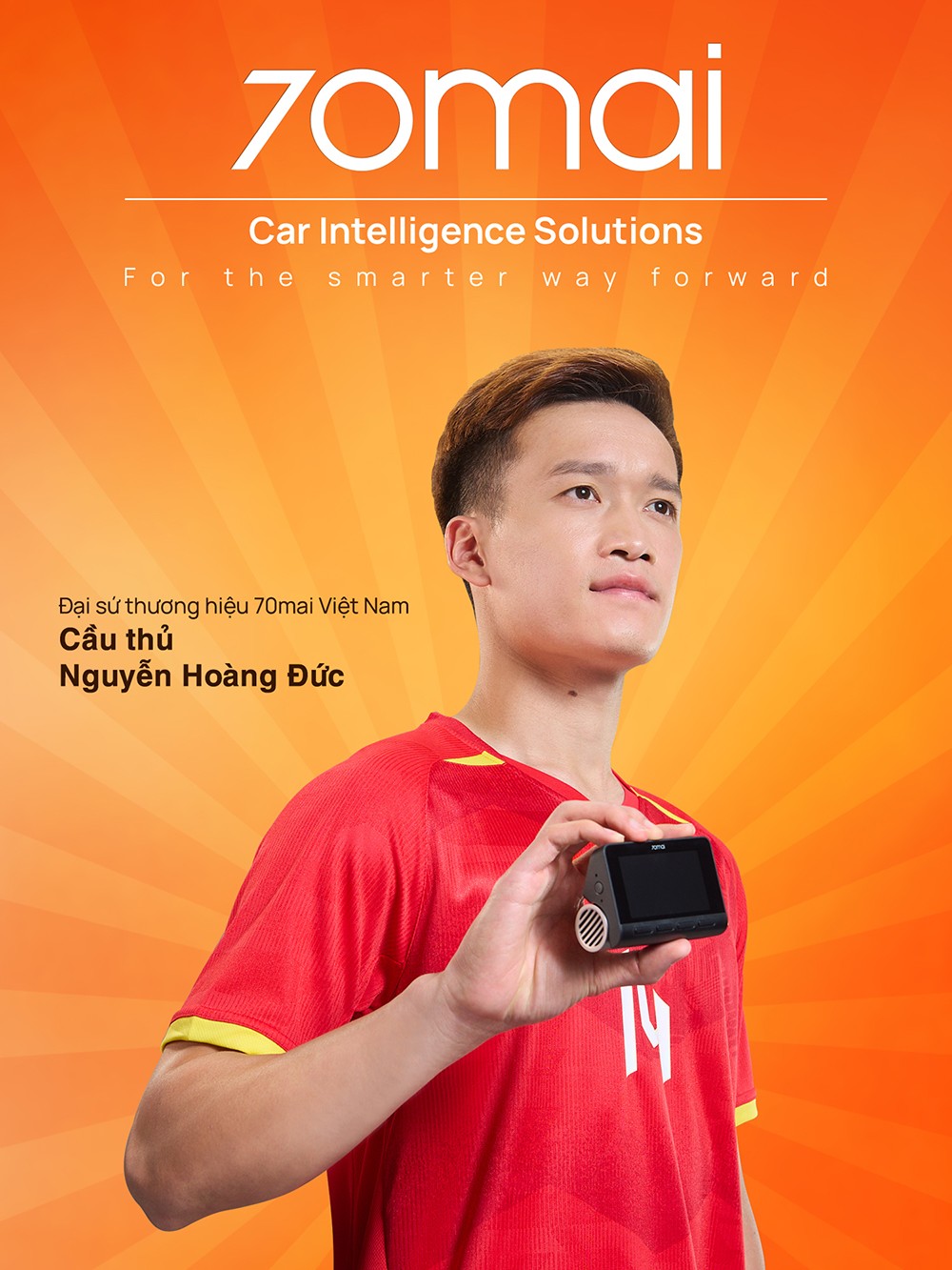 Cầu thủ Nguyễn Hoàng Đức trở thành đại sứ thương hiệu camera hành trình 70mai - 2