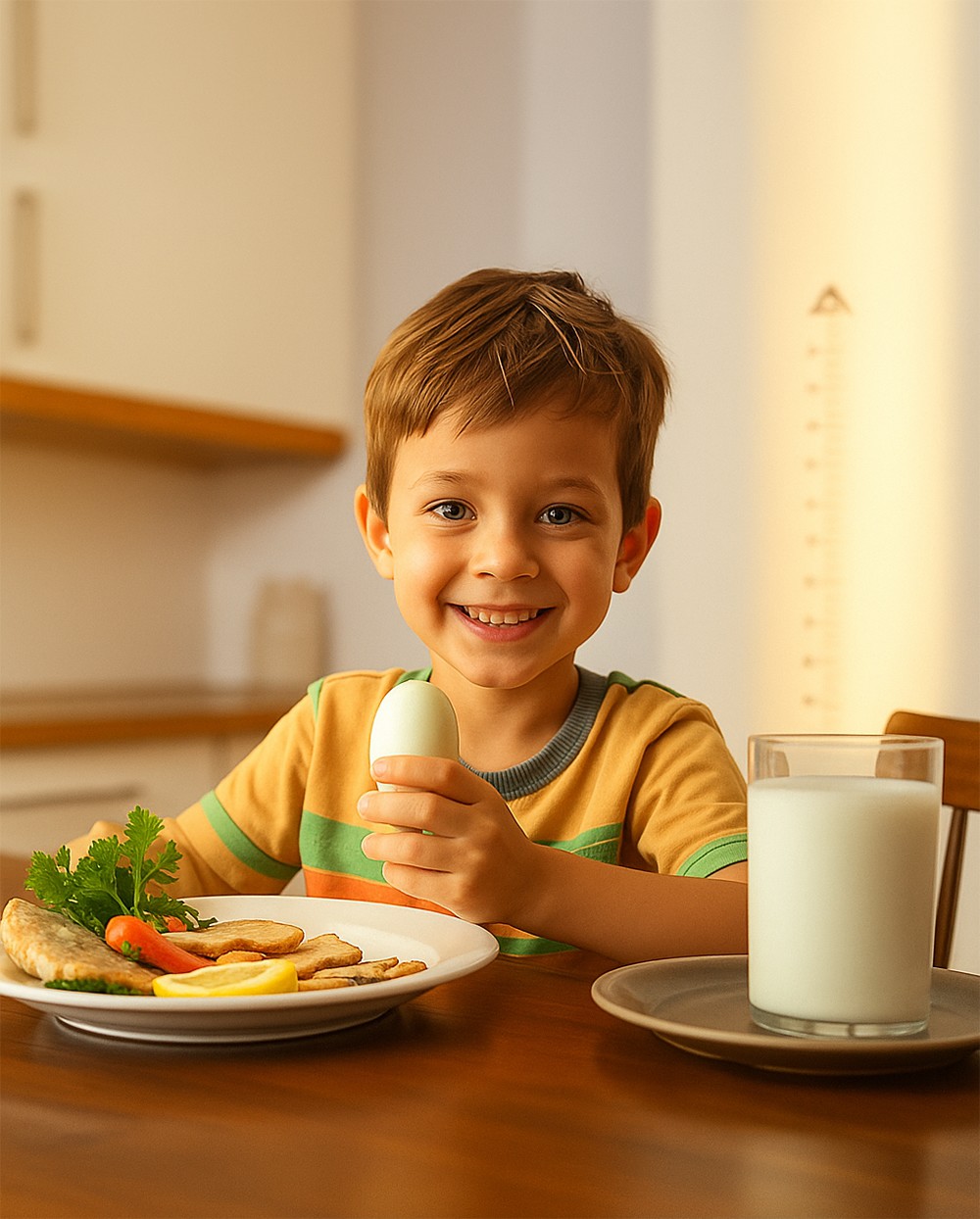 Hàm lượng canxi trong sữa góp phần hỗ trợ kích thích phát triển sụn, kéo dài xương, giúp xương chắc khỏe.