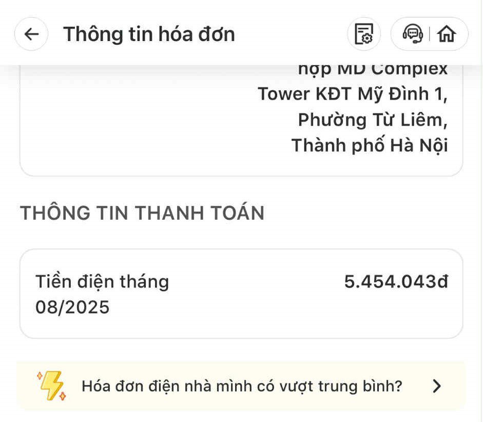 Do hoá đơn tháng 8 tăng quá cao một cách bất thường, chị Loan chưa thanh toán tiền điện.
