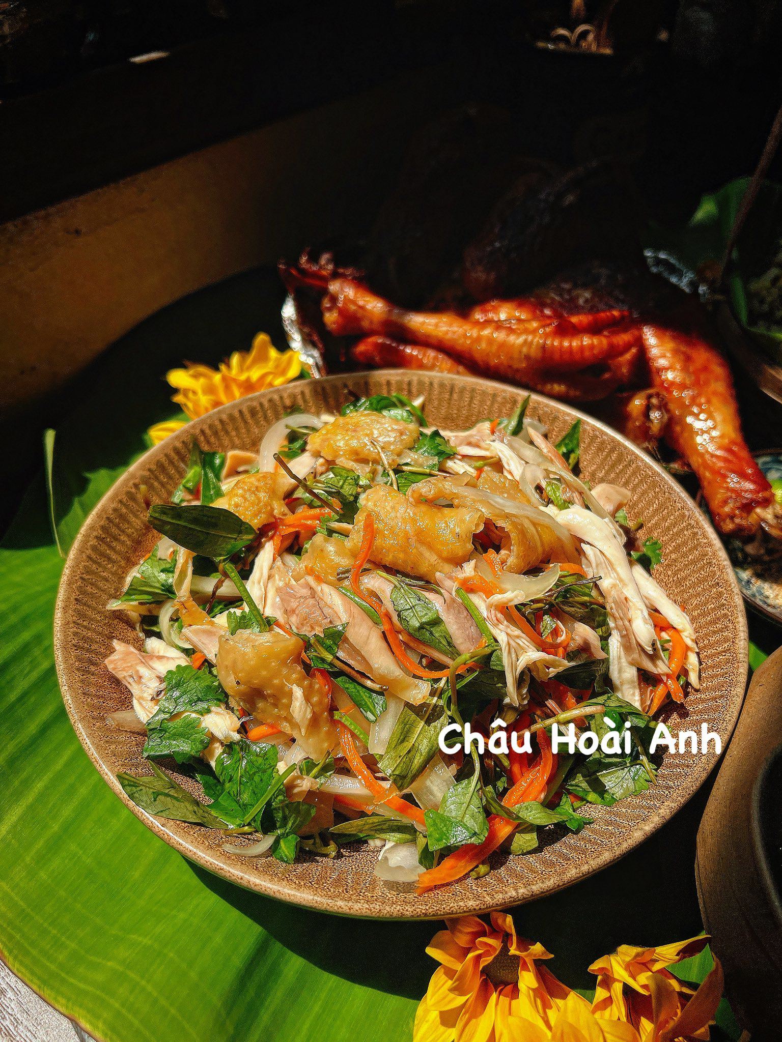 Gỏi gà hành tây.