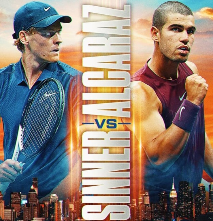 Sinner (bên trái) và Alcaraz (bên phải) dành cho nhau những lời thán phục trước trận chung kết US Open 
