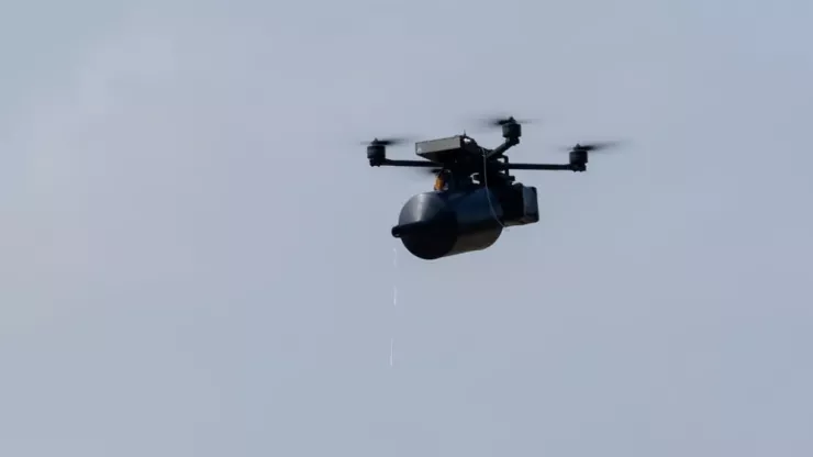 Một chiếc UAV cáp quang. Ảnh: AFP