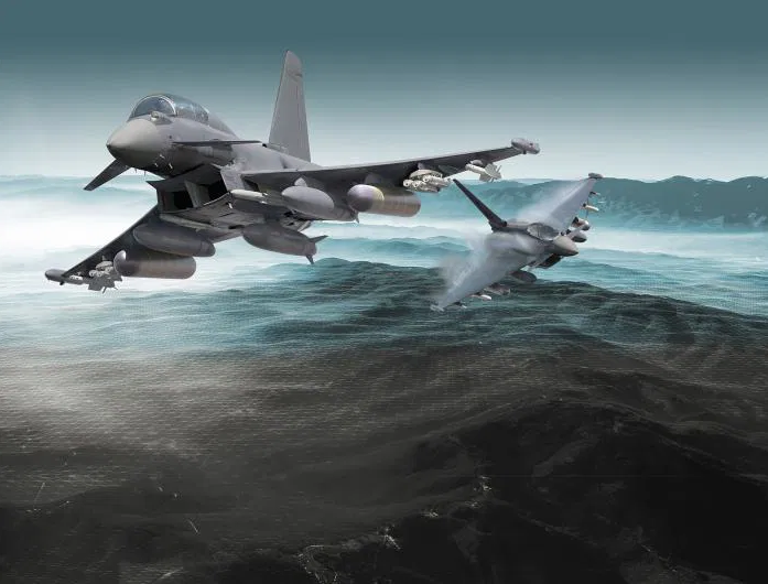 Eurofighter Typhoon - Tầm bay: 1.800 dặm (2.900 km) - Tốc độ tối đa: Mach 2.0 (2.470 km/h) - Vũ khí: Tên lửa Meteor, IRIS-T, Paveway IV, Storm Shadow. (Ảnh: Key Aero)