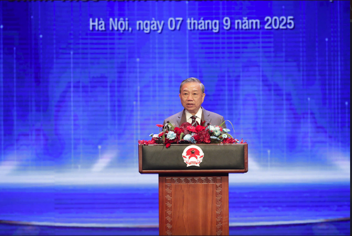 Tổng Bí thư Tô Lâm phát biểu. Ảnh: VTV