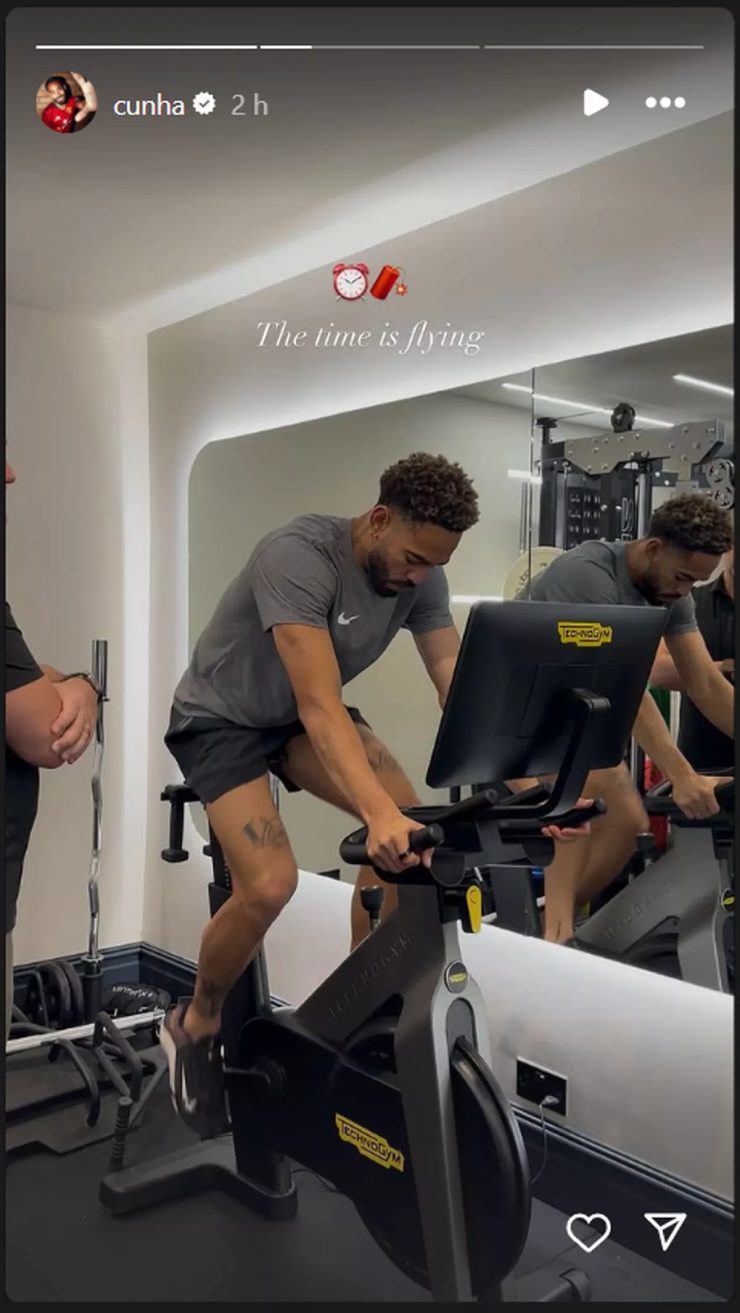 Cunha miệt mài tập luyện để phục hồi chấn thương