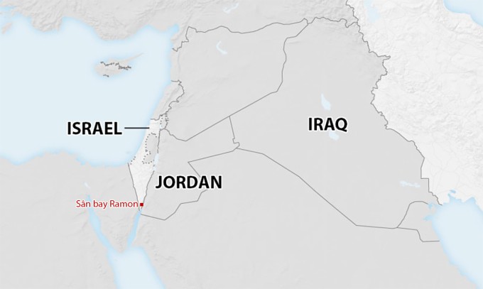 Vị trí sân bay Ramon. Đồ họa: CNN