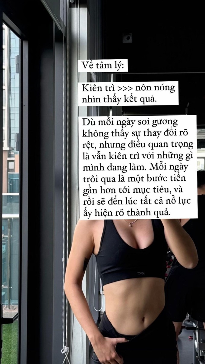 Phương Linh xác định từ đầu rằng việc giảm cân là cả một hành trình, không thể thay đổi sau ngày một ngày hai nên cố gắng giữ tinh thần thoải mái, không tạo áp lực quá lớn cho bản thân.