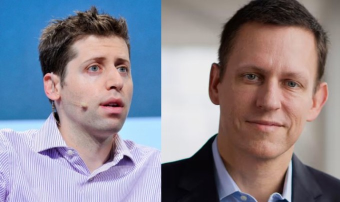 Sam Altman (trái) và Peter Thiel. Ảnh: TechCrunch/Bloomberg
