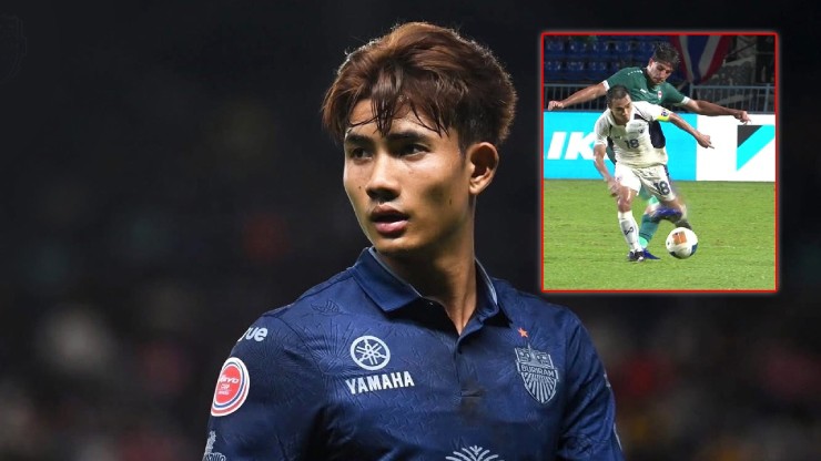 Tiền đạo Suphanat bức xúc với pha xấu chơi của cầu thủ Iraq