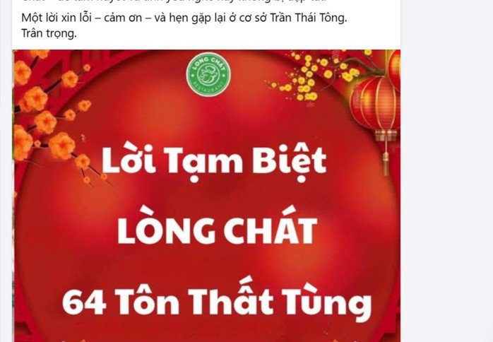 Thông báo đóng một cơ sở Lòng "Chát" sau gần 10 năm