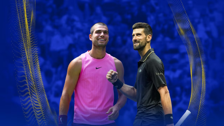 Alcaraz (áo hồng) và Djokovic (áo đen) sẽ không tham dự vòng loại 2 Davis Cup 2025