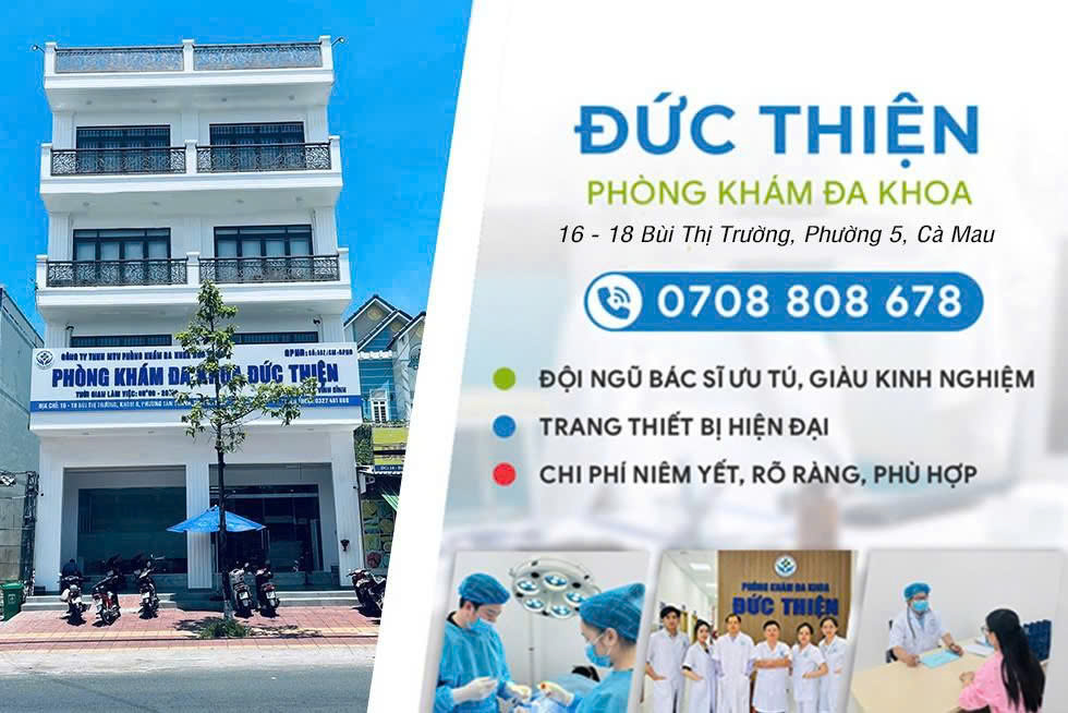 Phòng khám đa khoa Đức Thiện tại 16-18 Bùi Thị Trường, phường 5, TP.&nbsp;Cà Mau