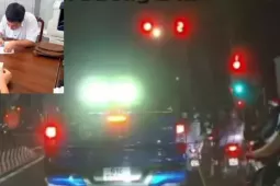 Tin tức trong ngày - Nháy đèn pha và vượt đèn đỏ, tài xế xe bán tải bị phạt hơn 20 triệu đồng