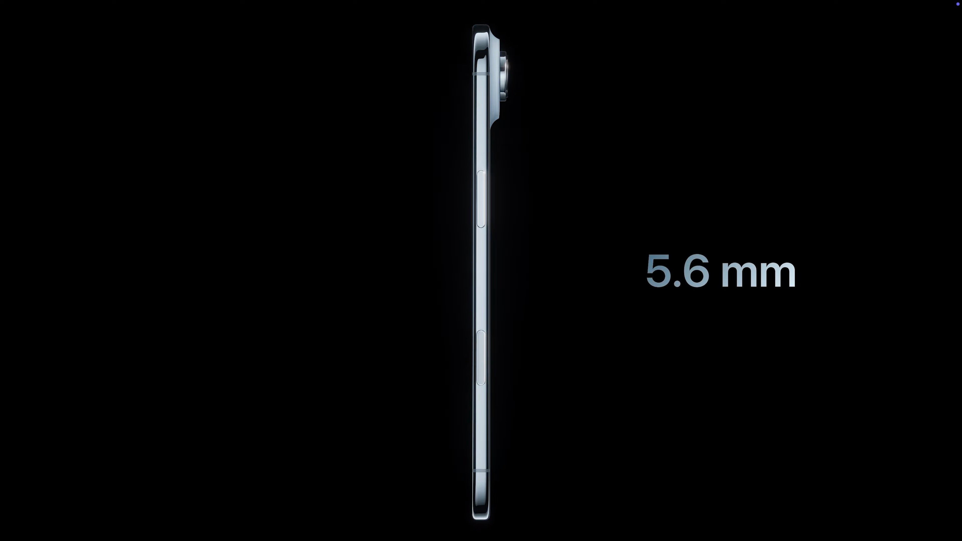 iPhone Air có độ dày 5.6 mm