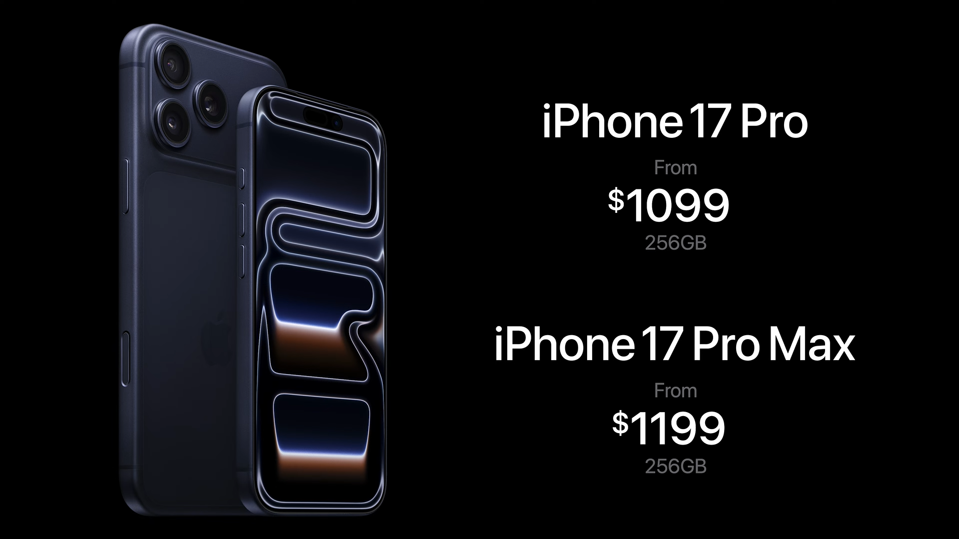 Giá bán chính thức của dòng iPhone 17 Pro.