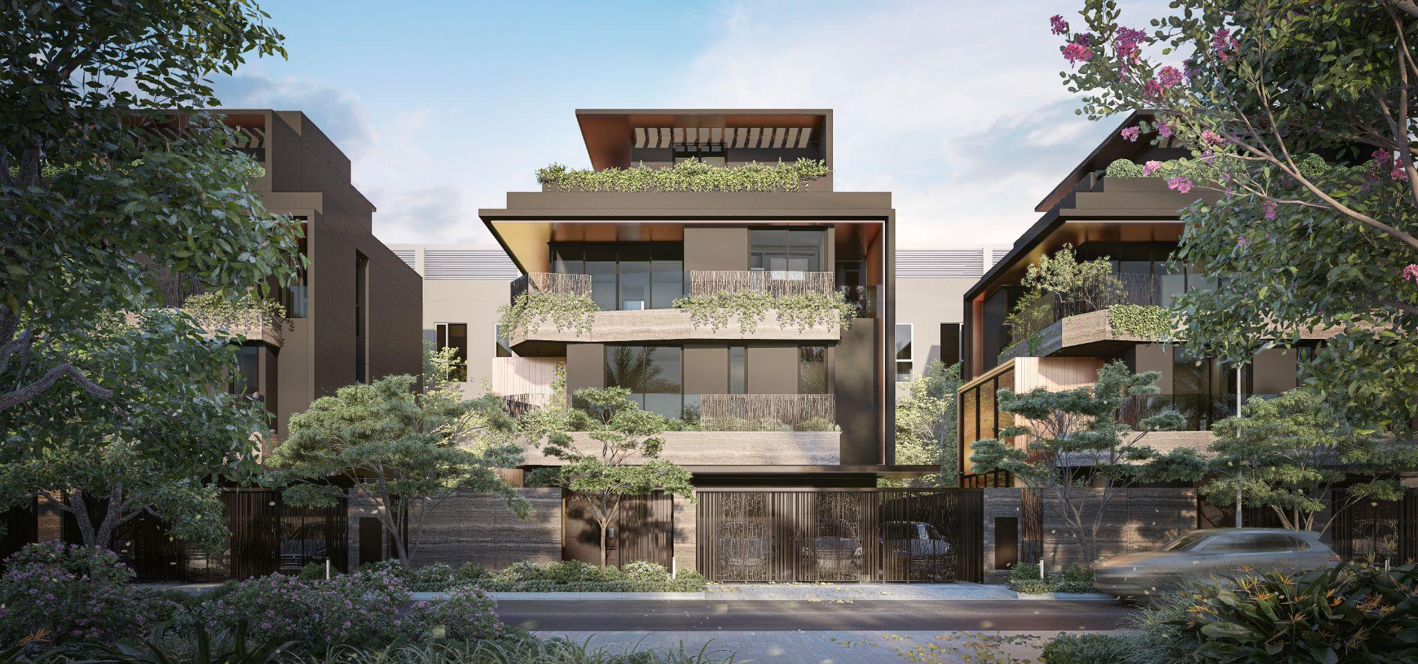 Garden Villa, giao điểm sống xanh ngay trước thềm nhà, nơi ngàn xanh thiên nhiên ấp ôm, thư thái giữa The Fullton Edition. Ảnh: CapitaLand.