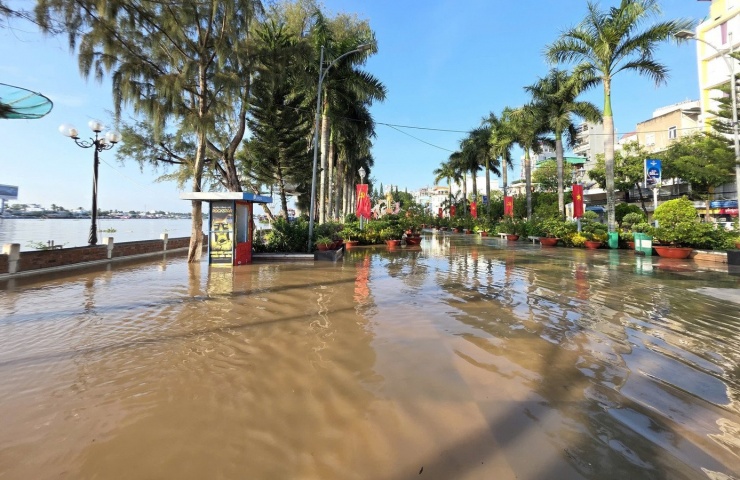 Bến Ninh Kiều bị ngập sáng 11/9.