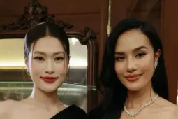 Thời trang - Hoa hậu Thiên Ân chung khung hình với Miss World 2025 Opal Suchata tại Thái Lan