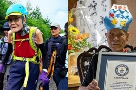 Cụ ông 102 tuổi chinh phục núi Phú Sĩ cao hơn 3.700m