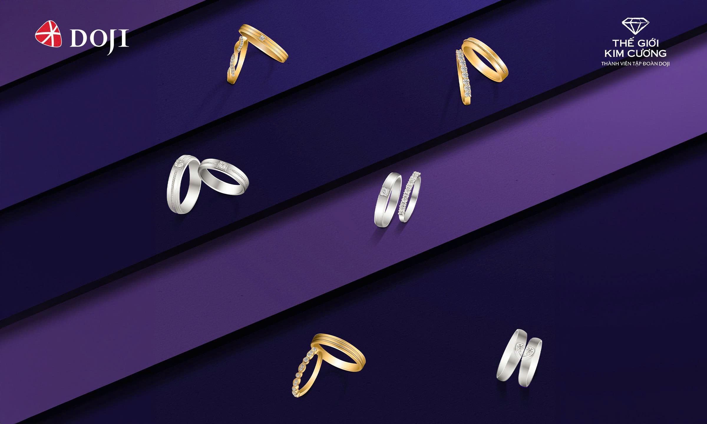 Nhẫn cưới ngày nay có vô vàn mẫu mã để các cặp đôi lựa chọn