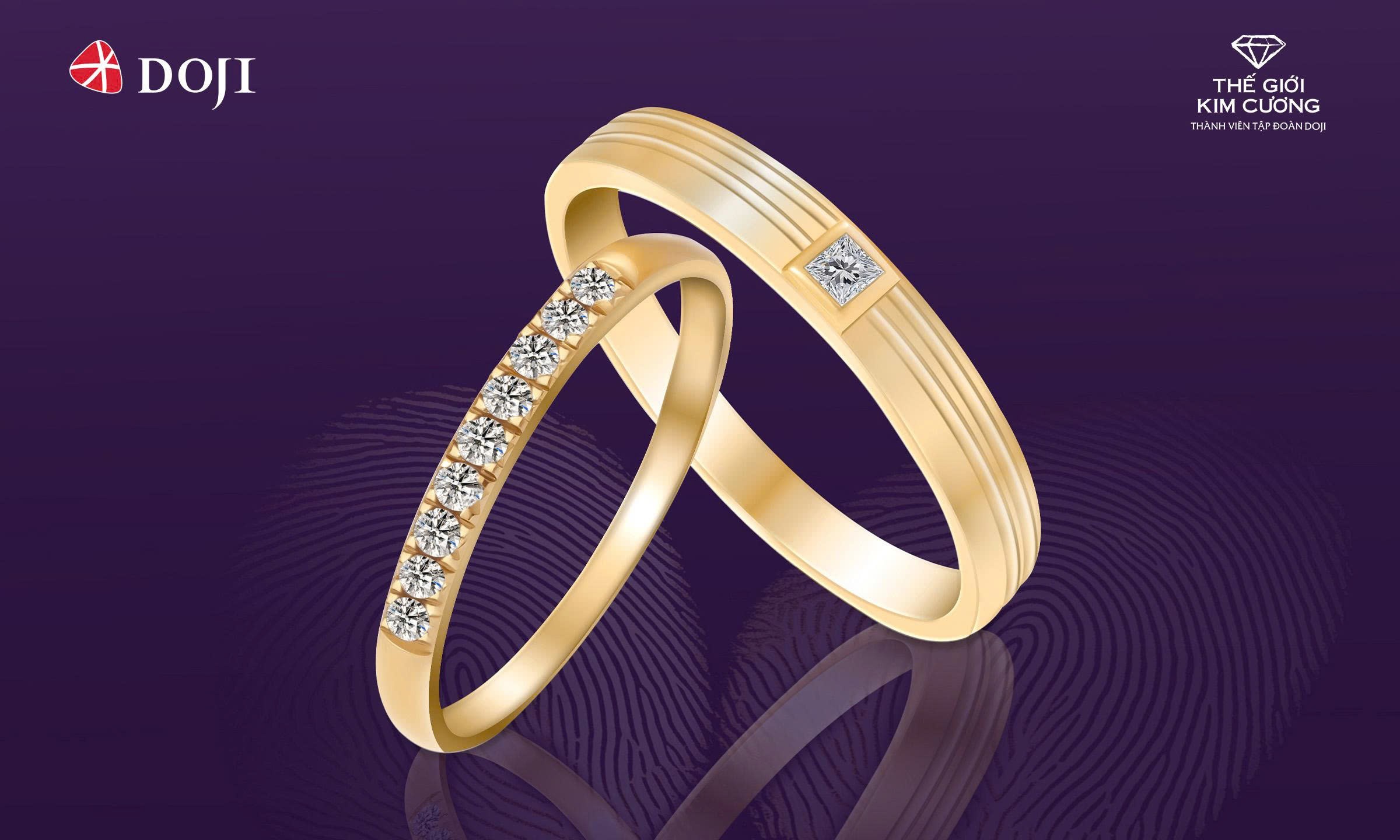 Nhẫn cưới Salsa từ DOJI mang thông điệp sự đồng điệu giữa hai tâm hồn.