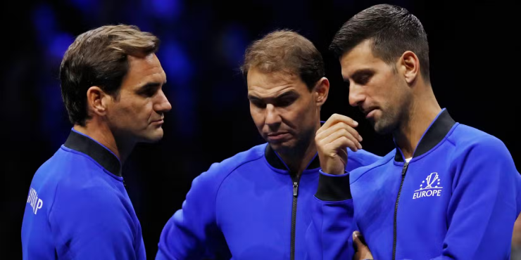 "BIG 3" tennis giờ chỉ còn lại Djokovic (bên phải) có cơ hội gia tăng số danh hiệu lớn