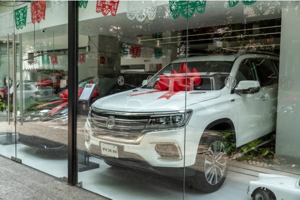 Các phương tiện MG Motor Co. trưng bày tại một đại lý ở thành phố Mexico ngày 10/9. Ảnh: Stephania Corpi/Bloomberg