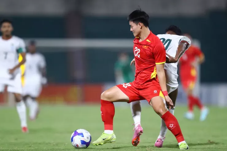 Chân sút trẻ Thanh Nhàn ghi bàn duy nhất giúp U-23 Việt Nam đánh bại Yemen ở lượt trận cuối vòng bảng U-23 châu Á. Ảnh: CCT.