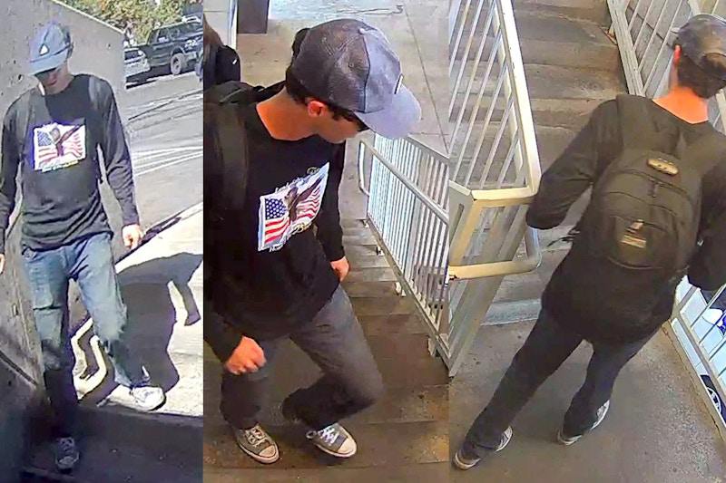 Hình ảnh nghi phạm do camera an ninh ghi lại sau khi nổ súng hạ sát ông Kirk (ảnh: Sky News)