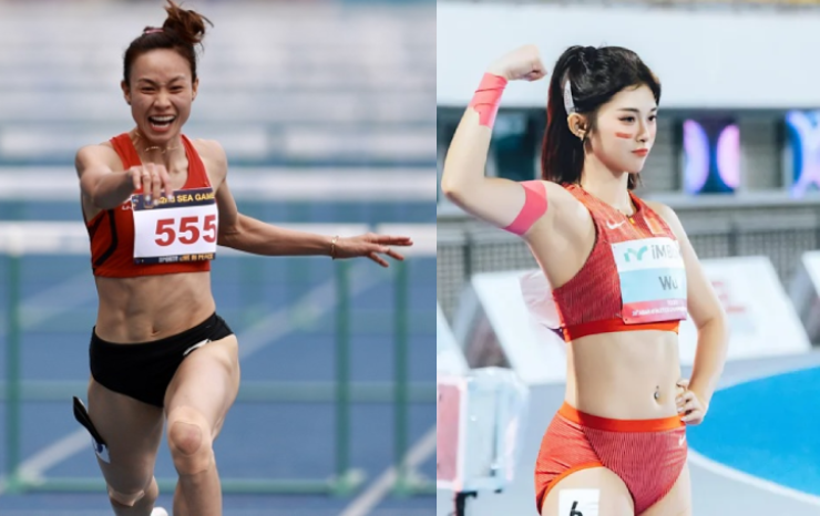 Người đẹp Việt Nam Mỹ Tiên (bên trái) có cơ hội chạm trán với Wu Yanni, kiều nữ điền kinh Trung Quốc (bên phải)