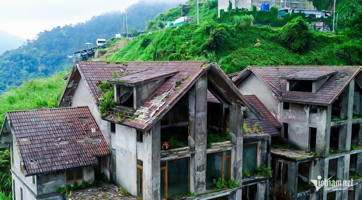 Lớp mái ngói bên trên đang bị bong tróc.