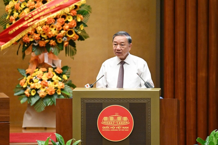 Tổng Bí thư Tô Lâm phát biểu tại hội nghị. Ảnh: Quốc hội