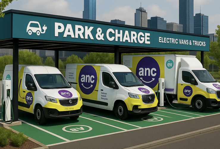 Đội xe điện giao hàng của Công ty logistics Australian National Couriers. Ảnh: ANC