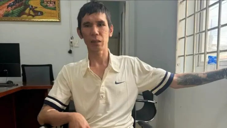 Bị can Thuận tại công an. Ảnh: C.A