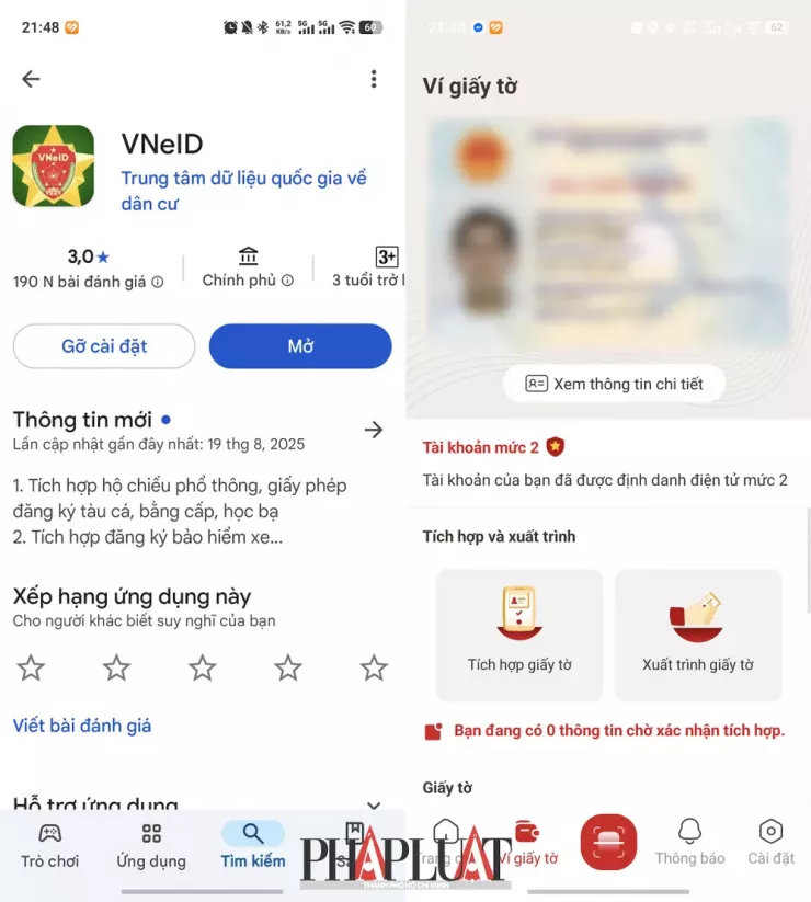 Cập nhật ứng dụng VNeID 2.2.2 thông qua Google Play hoặc App Store. Ảnh: MINH HOÀNG