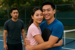 Chuyện nóng pickleball: Chồng "tăng xông" khi thấy vợ ôm nam VĐV đánh cặp