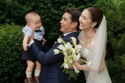 Con trai chụp ảnh cưới cùng vợ chồng Hồ Quang Hiếu