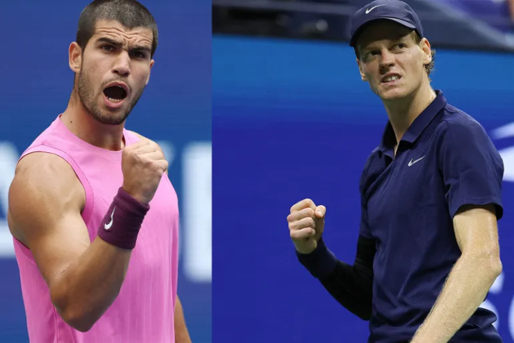 Sinner (bên phải) sẽ đua quyết liệt với Alcaraz (bên trái) cho ngôi đầu ATP cuối năm 2025