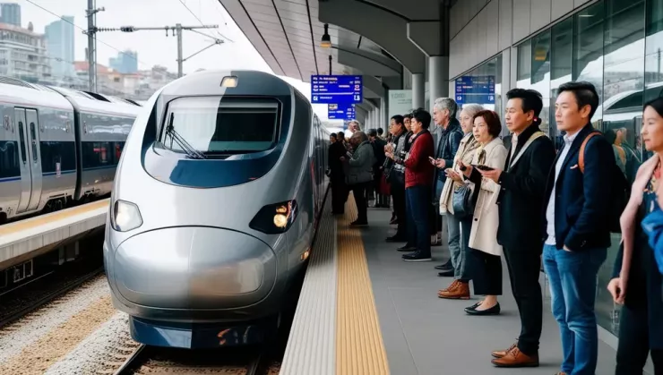 Dự án đường sắt cao tốc Bắc - Nam đang được nhiều nhà đầu tư trong nước quan tâm. Ảnh minh hoạ sử dụng công nghệ AI.
