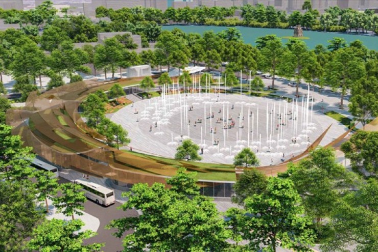 Phối cảnh quảng trường, công viên phía Đông hồ Hoàn Kiếm