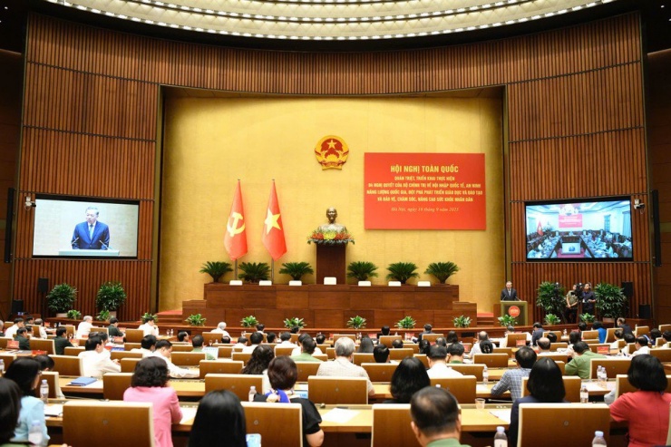 Tổng Bí thư Tô Lâm phát biểu chỉ đạo tại Hội nghị quán triệt.