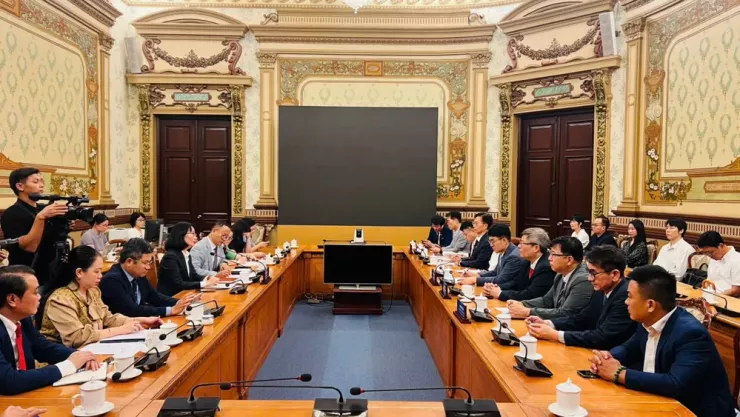 Toàn cảnh buổi tiếp. Ảnh: BẢO PHƯƠNG