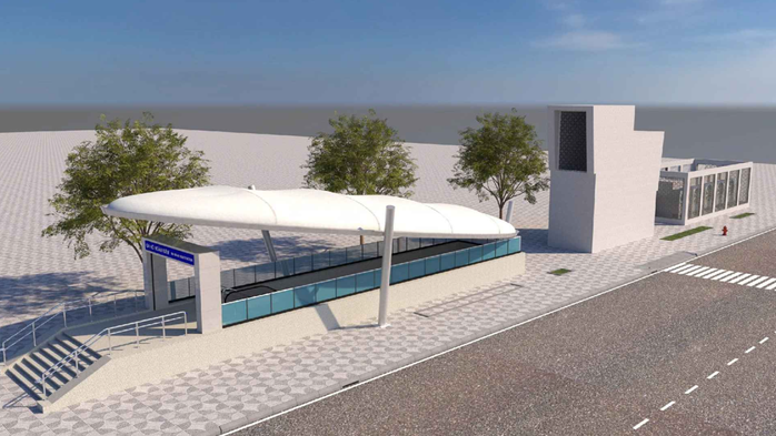 Công trình chiếm dụng diện tích đất vĩnh viễn của ga C9 gồm: Kết cấu lối lên, xuống nhà ga; giếng thông gió; tháp làm mát. Công trình chiếm dụng diện tích đất tạm thời chỉ áp dụng khi dự án thi công và sẽ hoàn trả thành phố khi ga C9 hoàn thành.