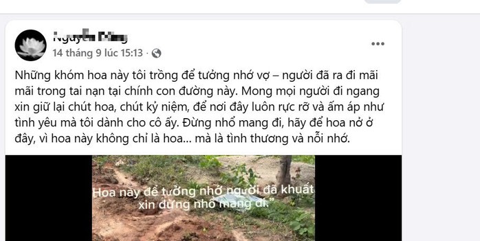 Anh D. đăng tâm thư lên mạng xã hội vì hoa hồng bị nhổ trộm