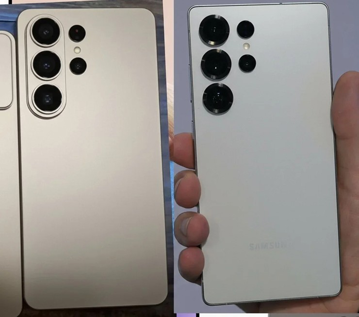 Hình ảnh rò rỉ Galaxy S26 Ultra (trái) bên cạnh Galaxy S25 Ultra.